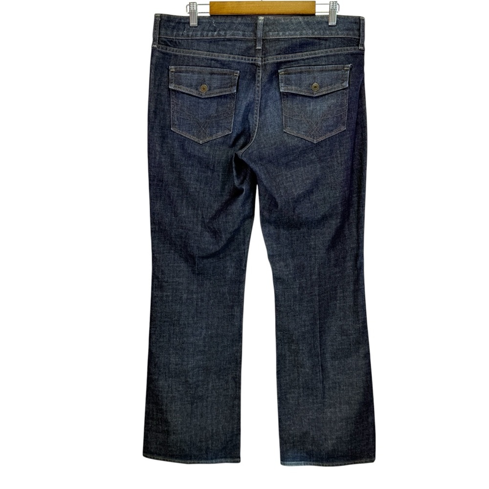 Gap Women's Curvy Flare Long Dark Blue Denim Stretch Jeans Size 12L - Picture 3 of 7